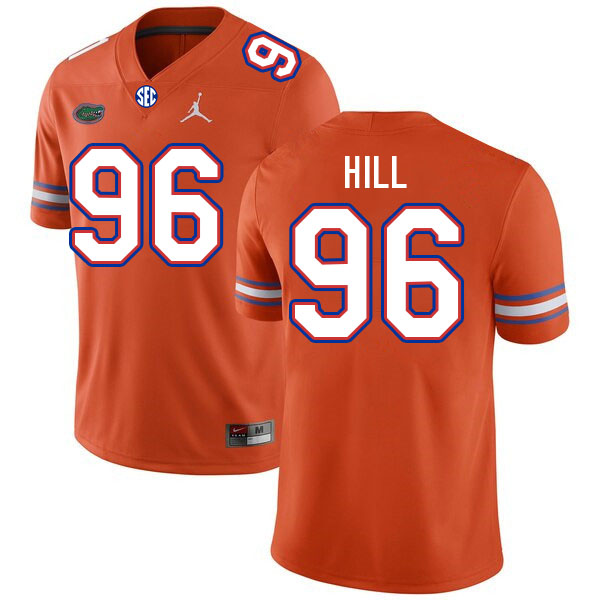 Men #96 Gavin Hill Florida Gators College Football Jerseys Stitched Sale-Orange